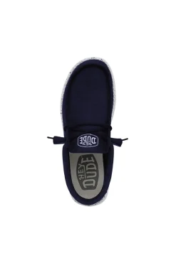 Dude Shoes Zapato Mocasin Wally Slub Navy Sale